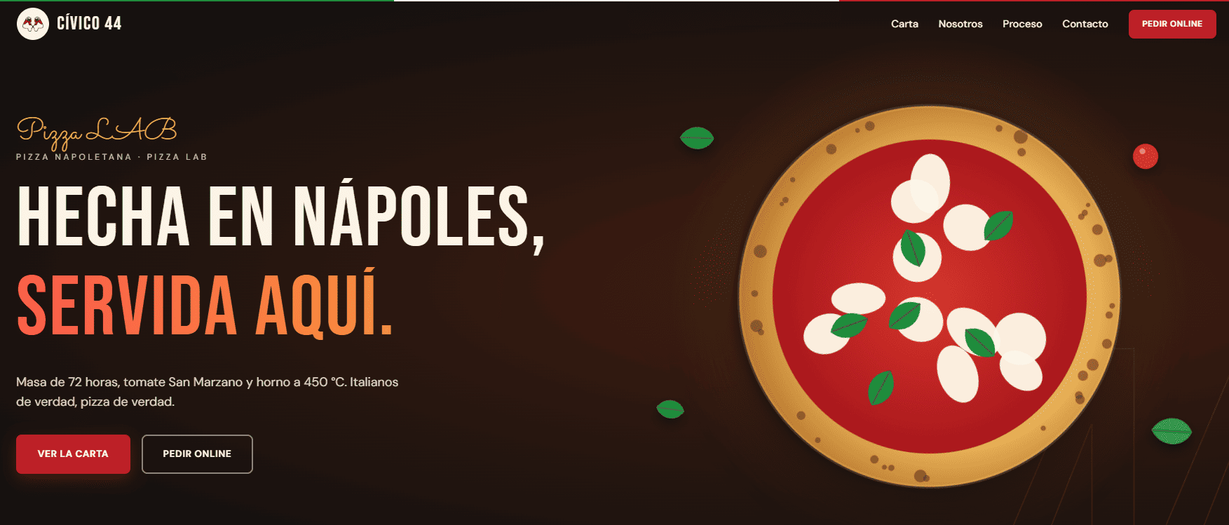 Demo de la plantilla italiana para una pizzería