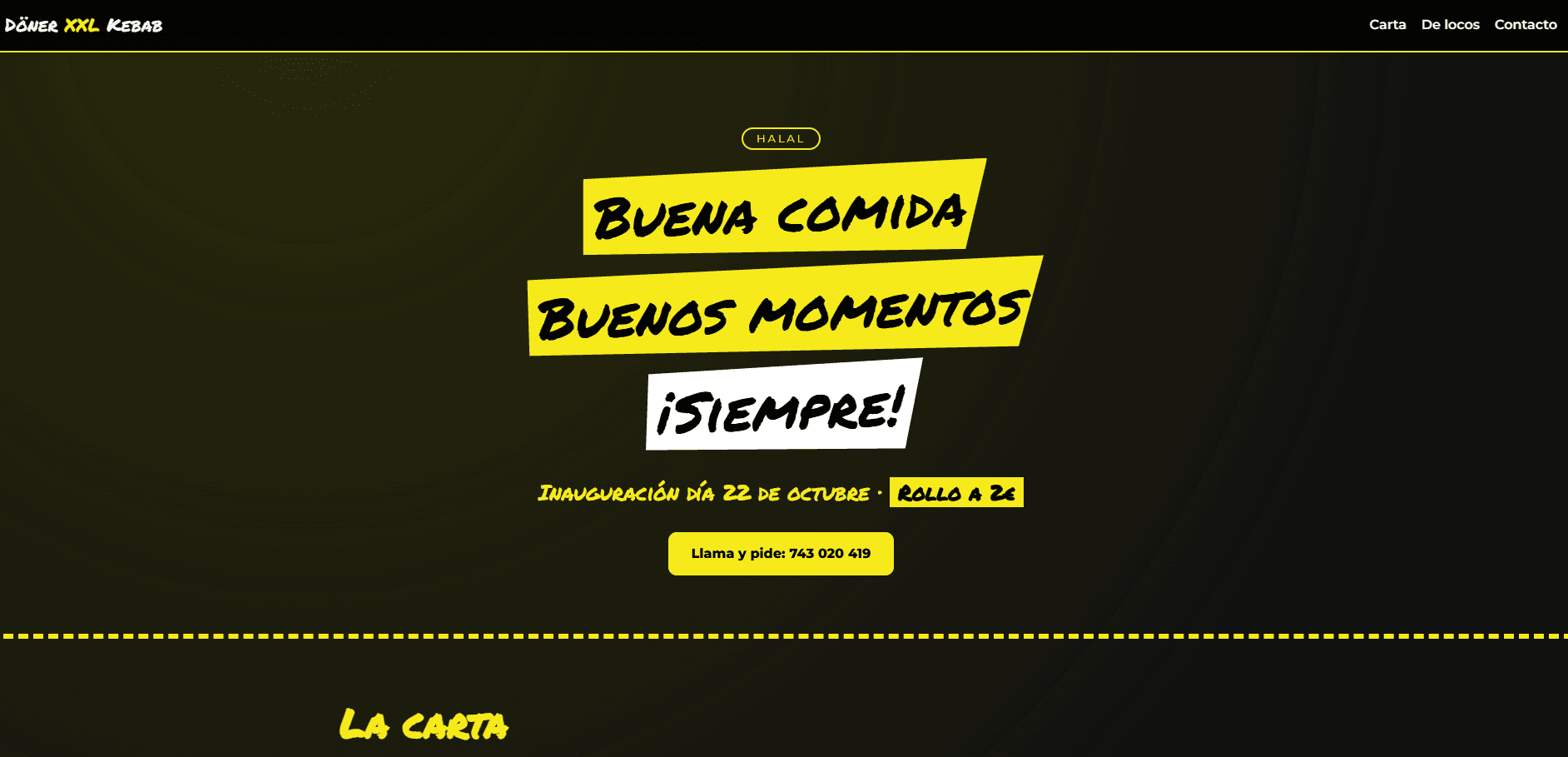 Demo de la plantilla Burguers & Kebab, web para comida rápida